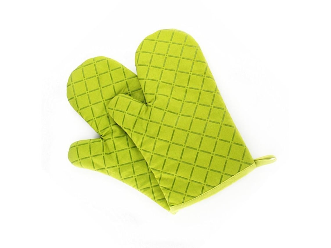Guantes de cocina Rebe de silicona resistentes al calor, relleno de algodón reciclado, flexibles y antideslizantes (verdes)
