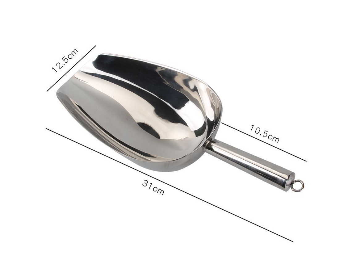 Cucharas De Hielo De Acero Inoxidable, Cucharas Pequeñas De Metal Para Cocina, Bar, Fiestas Y Bodas - 30,5 Cm