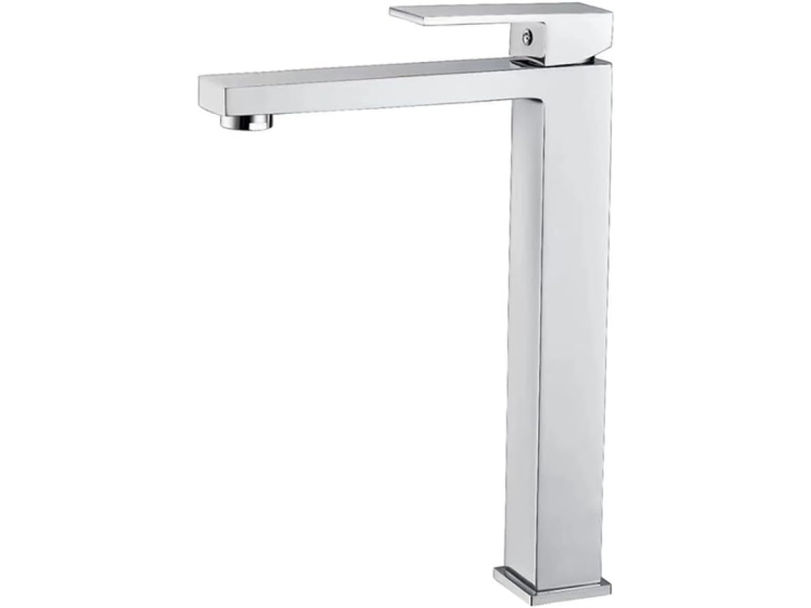 Grifo De Baño De Latón, Grifo Mezclador Cuadrado Alto Para Lavabo.