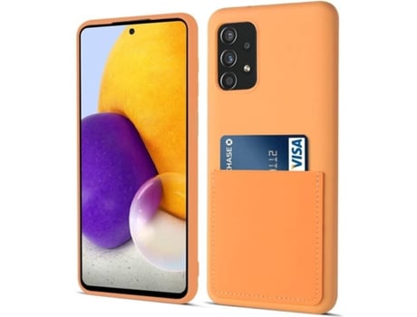 Funda y Protector de Pantalla Samsung Galaxy S21 Ultra 5G HFS-HOUSE con Tarjetero Naranja