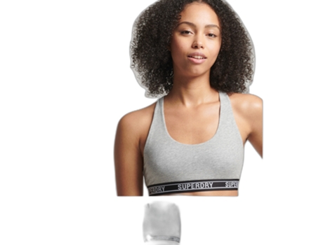 Sujetador Deportivo para Mujer SUPERDRY (Algodón - 40 - Gris)