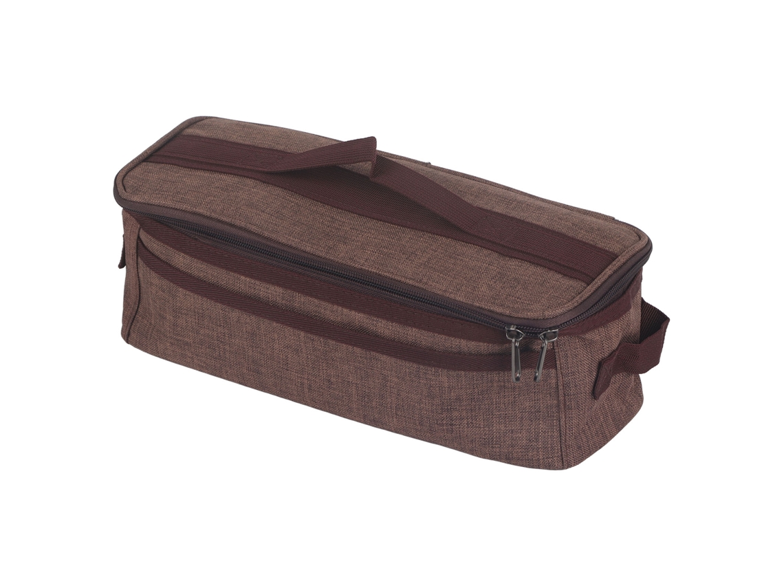 Bolsa de almacenamiento de cubiertos de gran capacidad con doble cremallera y asa para acampar
