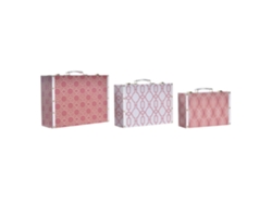 Set 3 Caja Lienzo Madera Naranja 40x31x15cm