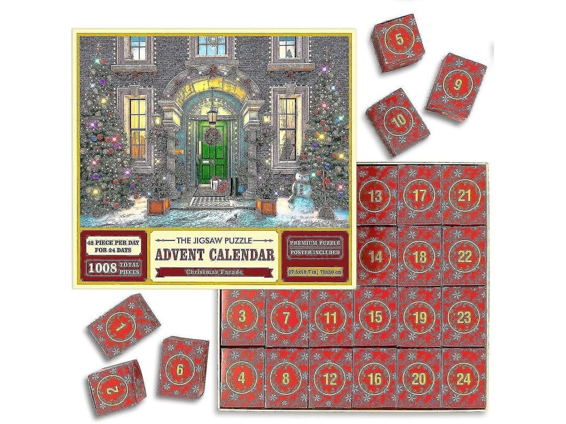 Calendario De Adviento 2023, Rompecabezas Navideño Para Niños, 24 Cajas Portátiles, 1000 Piezas, Familia Interactiva