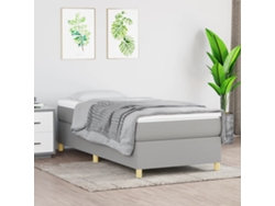 Estructura De Cama Sin Colchón Tela Gris Claro 80x200 Cm