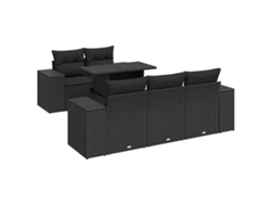 Conjunto 6 De Sofás Para Jardín VIDAXL Negro Poli Ratán(100 x 55 x 73 cm)