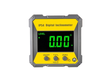 4 x 90 grados LCD digital transportador magnético inclinómetro 0 2 precisión ángulo buscador amarillonegro