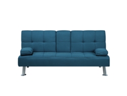 Sofá cama BELIANI Roxen de Poliéster Azul 168x81x77
