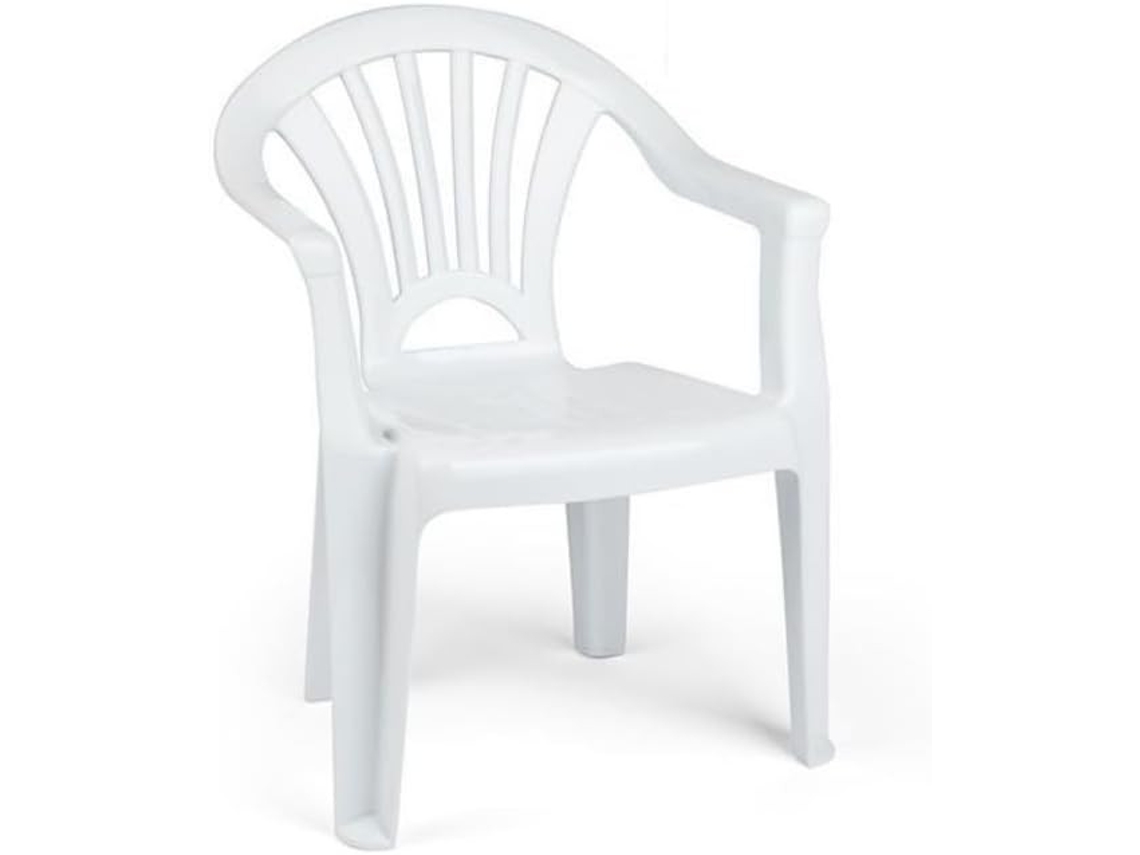 Silla Infantil para niños y niñas apilables para Interior y Exterior de plástico, Ideal para jardín, terraza (Blanco) COSHANO