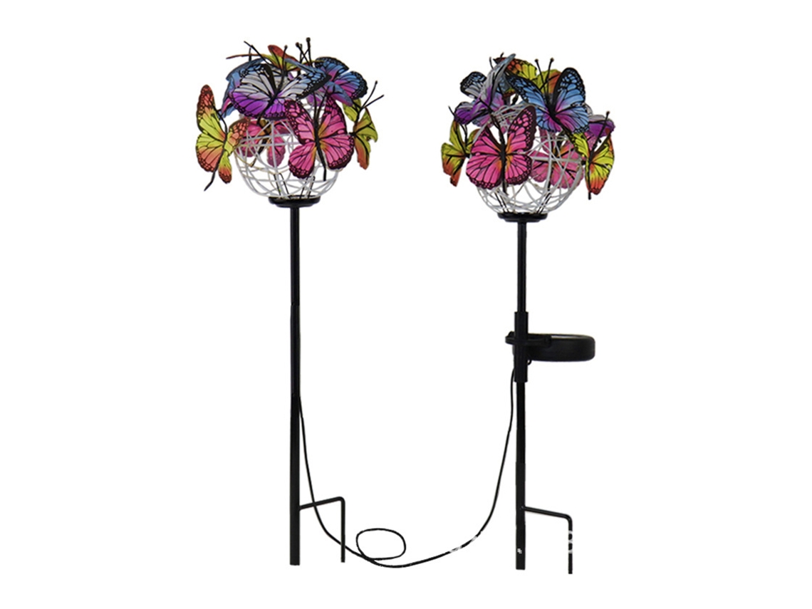 Paquete De 2 Luces Solares Led Con Forma De Mariposa, Impermeables, Para Caminos De Jardín Y Paisajismo.