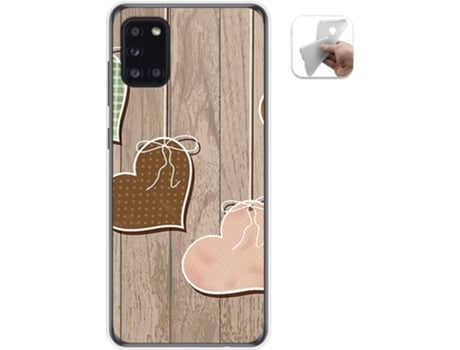 Carcasa Samsung Galaxy A31 TUMUNDOSMARTPHONE Corazones Madera Multicolor