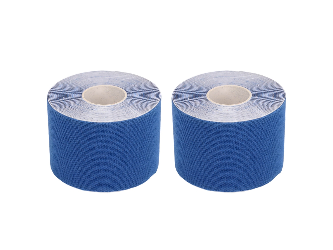2026rebe-2pcs Correa de kinesiología atlética 5cmx5m Protector muscular para fitness y bádminton Azul oscuro