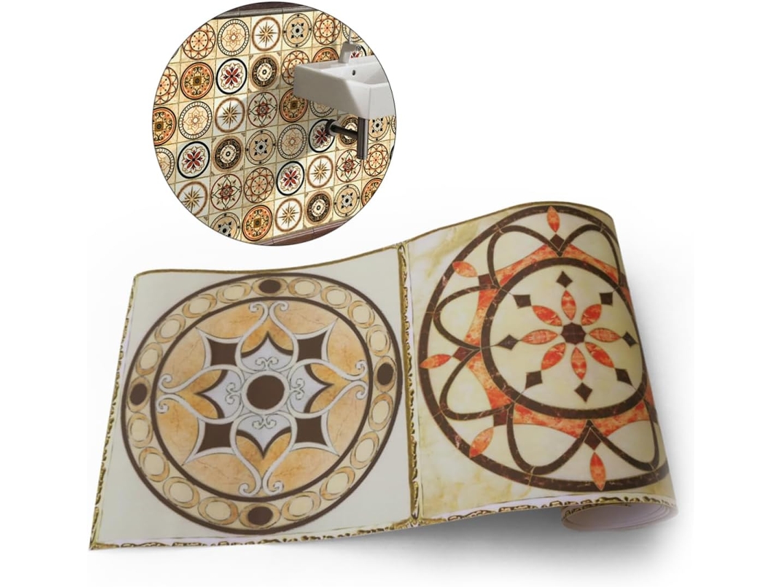Adhesivos Para Azulejos, Cinta Adhesiva De Papel, 500x20cm, Decoración De Pared, Porcelana Dorada