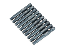 Juego De 10 Puntas De Destornillador Hexagonales De Acero S2 De 1/4 De Pulgada (50 Mm), Magnéticas, Antideslizantes Y Resistentes A La Corrosión.