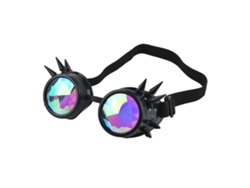 Gafas de cristal arcoíris caleidoscópicas ligeras para festivales de música electrónica y difracción.