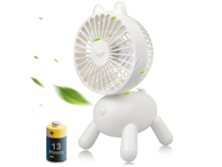 Mini ventilador de escritorio oscilante pequeño de 8 pliegues, recargable, 3 velocidades, Gusshious, portátil, blanco