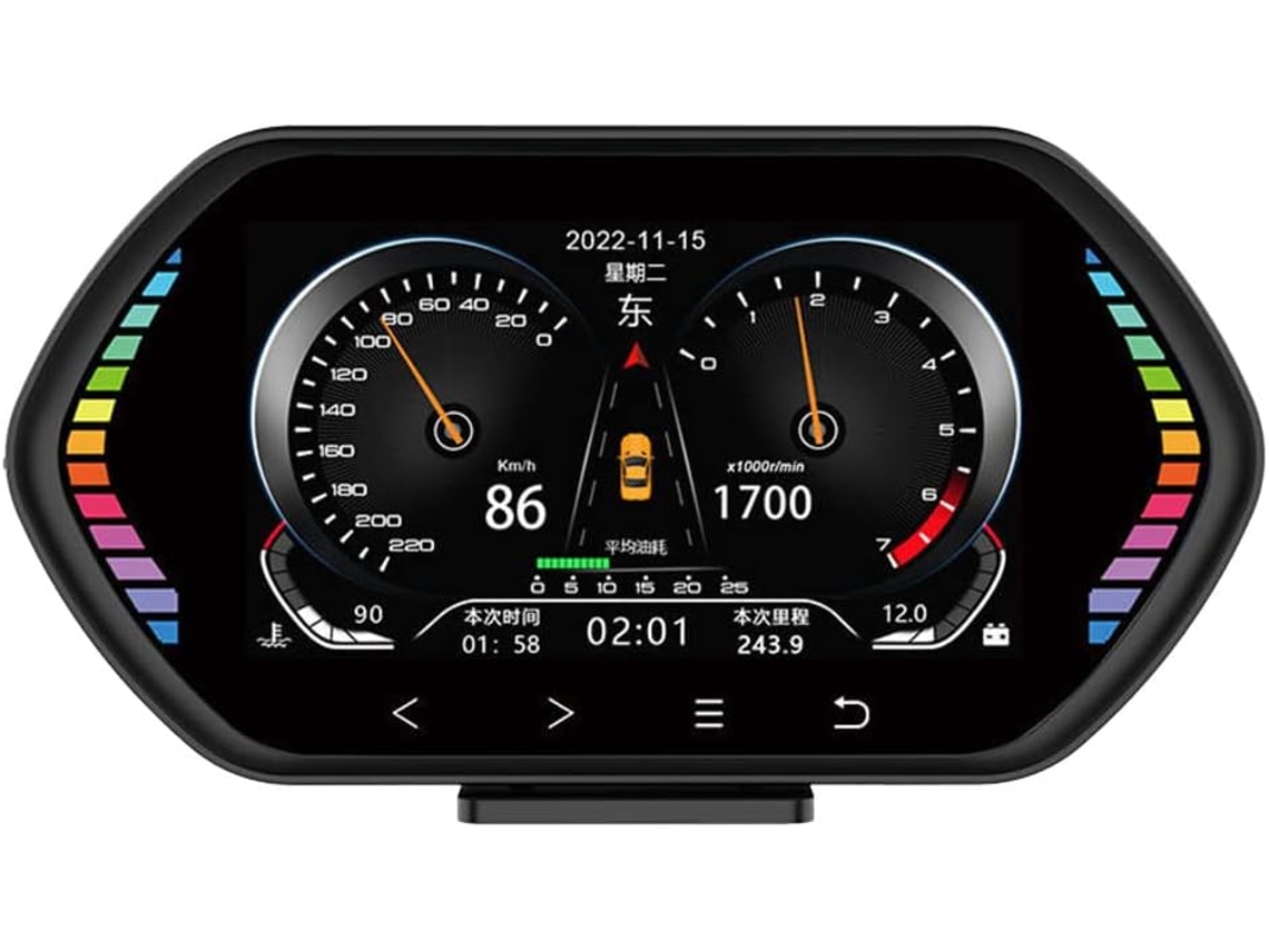 F12 Pantalla Hud Universal Obd2 Gps Medidor De Inclinación Inteligente Accesorios Para Automóvil
