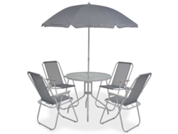 Juego de comedor de jardín de 6 piezas en textileno gris Dkd Home Decor