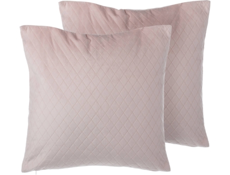 Conjunto de 2 cojines de terciopelo rosa 45 x 45 cm BELIANI Pasque