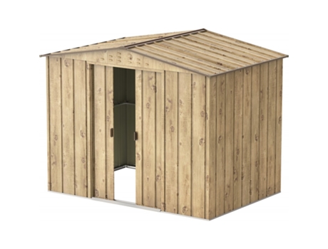Caseta Jardín - Top Artemisa 8x6 - Metal - Color Imitación Madera DURAMAX