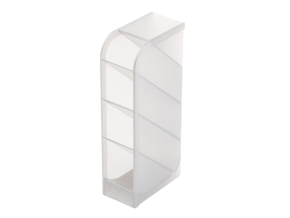 Organizador De Escritorio Transparente Con 4 Compartimentos, Portalápices Angular, De Plástico.