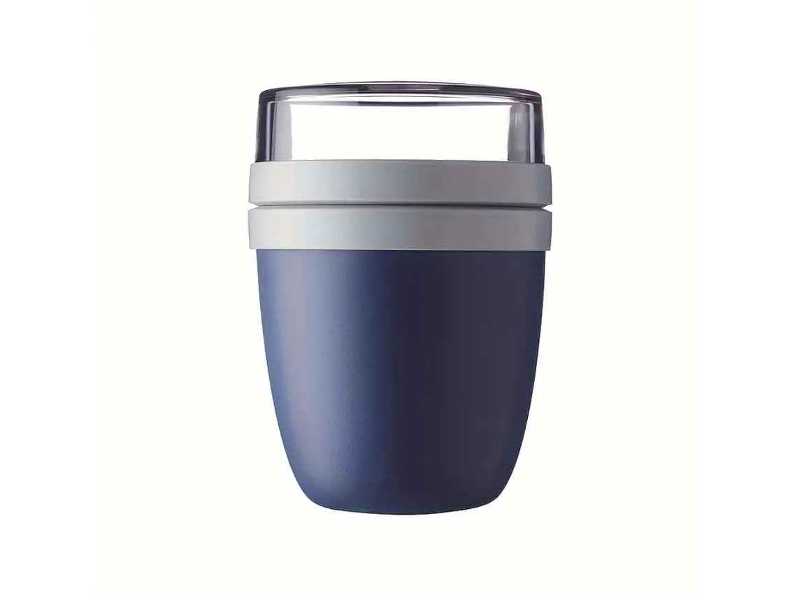 Vaso Yogur Portátil Con Tapa Grande Viajes Desayuno Azul Marino