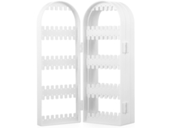 Organizador de pendientes de plástico blanco con 4 compartimentos, organizador de joyas estable, gran capacidad, para tocador de dormitorio, GOKOCO
