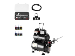 Kit de aerógrafo Succebuy con compresor de aire de 1/6 HP, 3 boquillas y 4 pinturas