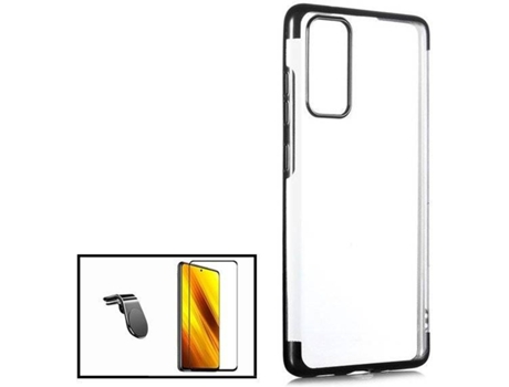 Kit Funda, Protector y Soporte Huawei P Smart 2021 PHONECARE Negro