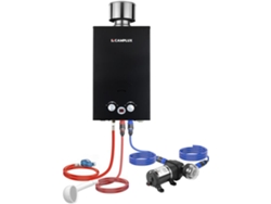 CAMPLUX Calentador de Agua de Gas con Bomba de Agua y Filtro, 10 Litros, GLP, 50mbar, 20kW, BW264BCP120-DE