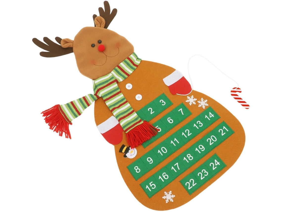 Calendario Navideño Colgante Con Bolsillos Numerados, Decoración Para La Puerta