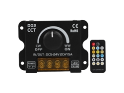 Regulador De Intensidad Led De 2 Canales Con Control Remoto Y Botón Codificador De 360 Grados, 5v-24v Para Tiras De Luces