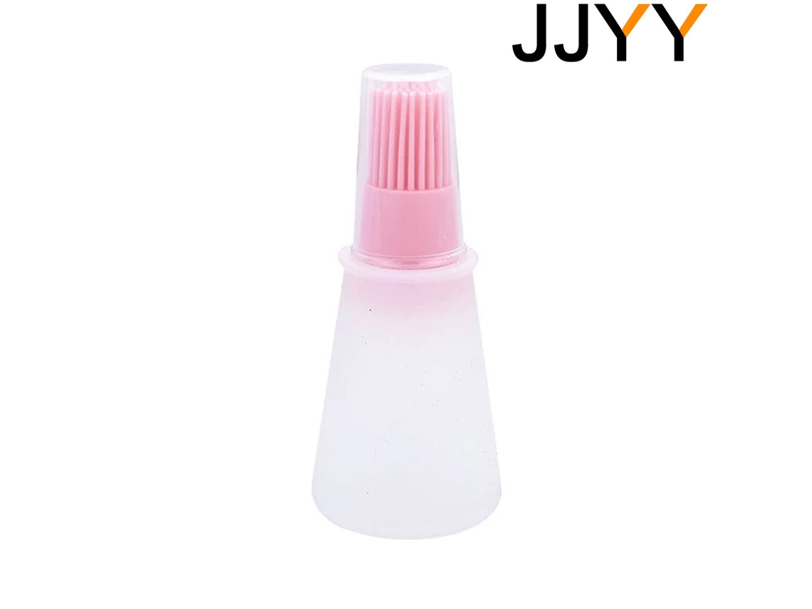 Cepillo de silicona de grado alimenticio MDUG para controlar el aceite en barbacoas, resistente a altas temperaturas con tapa rosa.