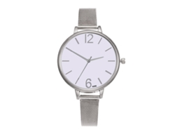 Reloj Analógico De Cuarzo Para Mujer Con Elegante Y Sencilla Pulsera De Acero Para Uso Diario Y Profesional (plateado)