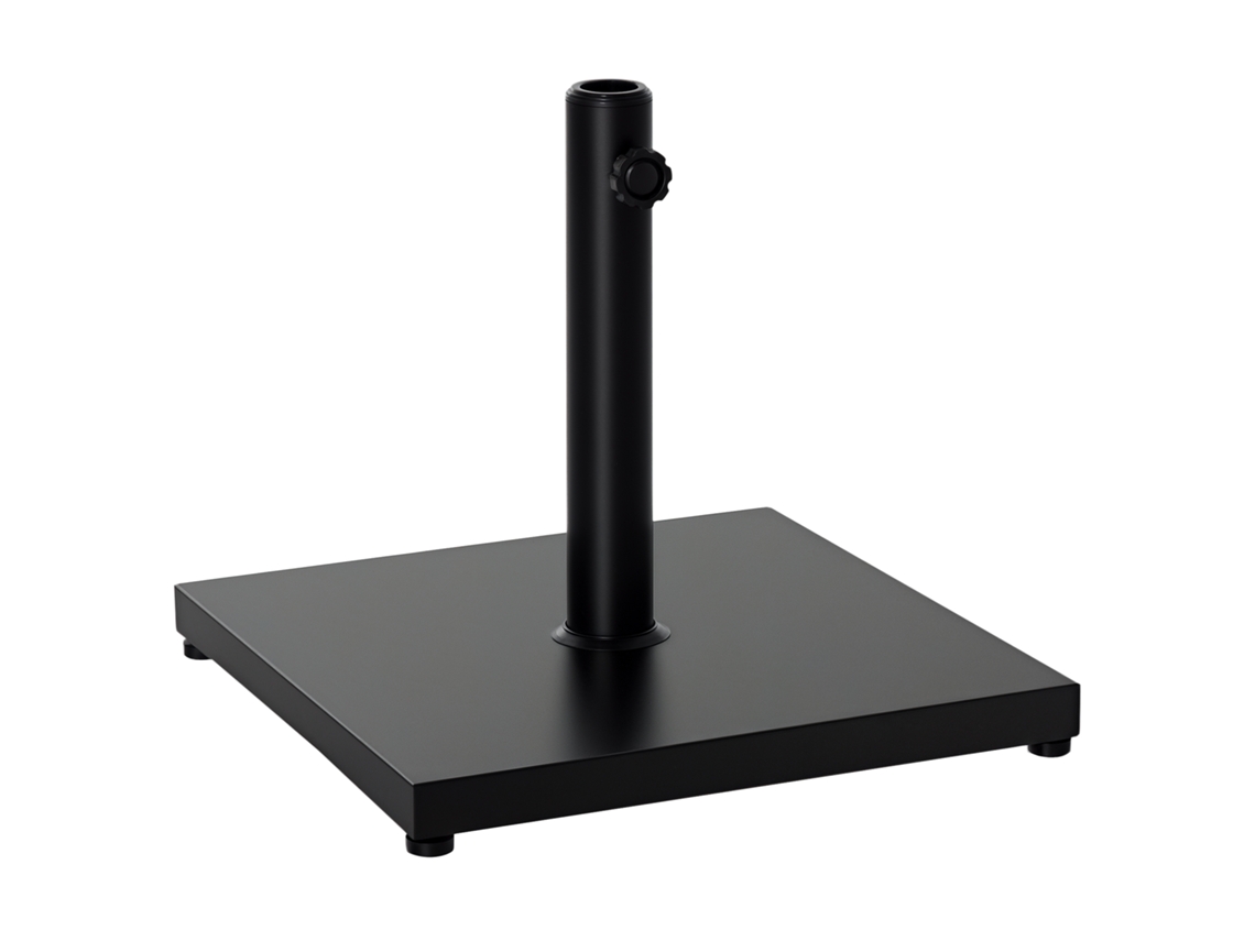 Base Para Sombrilla De Jardín Peso Neto 18 Kg Soporte Pie Para Parasol Apto Para Postes De Ø35mm/ø38mm/ø48mm Para Patio Negro 45x45x39 Cm