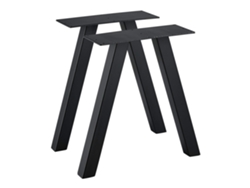 Juego de 2 Patas de Banco [EN.CASA] Mariager (42x40 cm - Preto Mate - Acero)