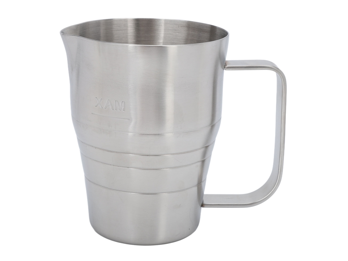 Espumador de leche de acero inoxidable plateado espesado de 700 ml para el hogar, café y leche.