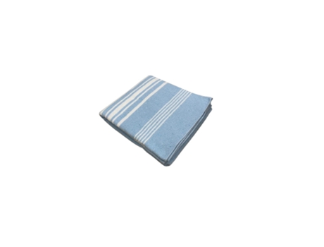 Manta Mallorquina Azul Raya Blanca Cama 90 Y 105 Cm 185X235 PURPURA HOME