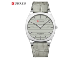 Reloj de pulsera unisex ultrafino de cuarzo, resistente al agua y con esfera grande (blanco grisáceo).