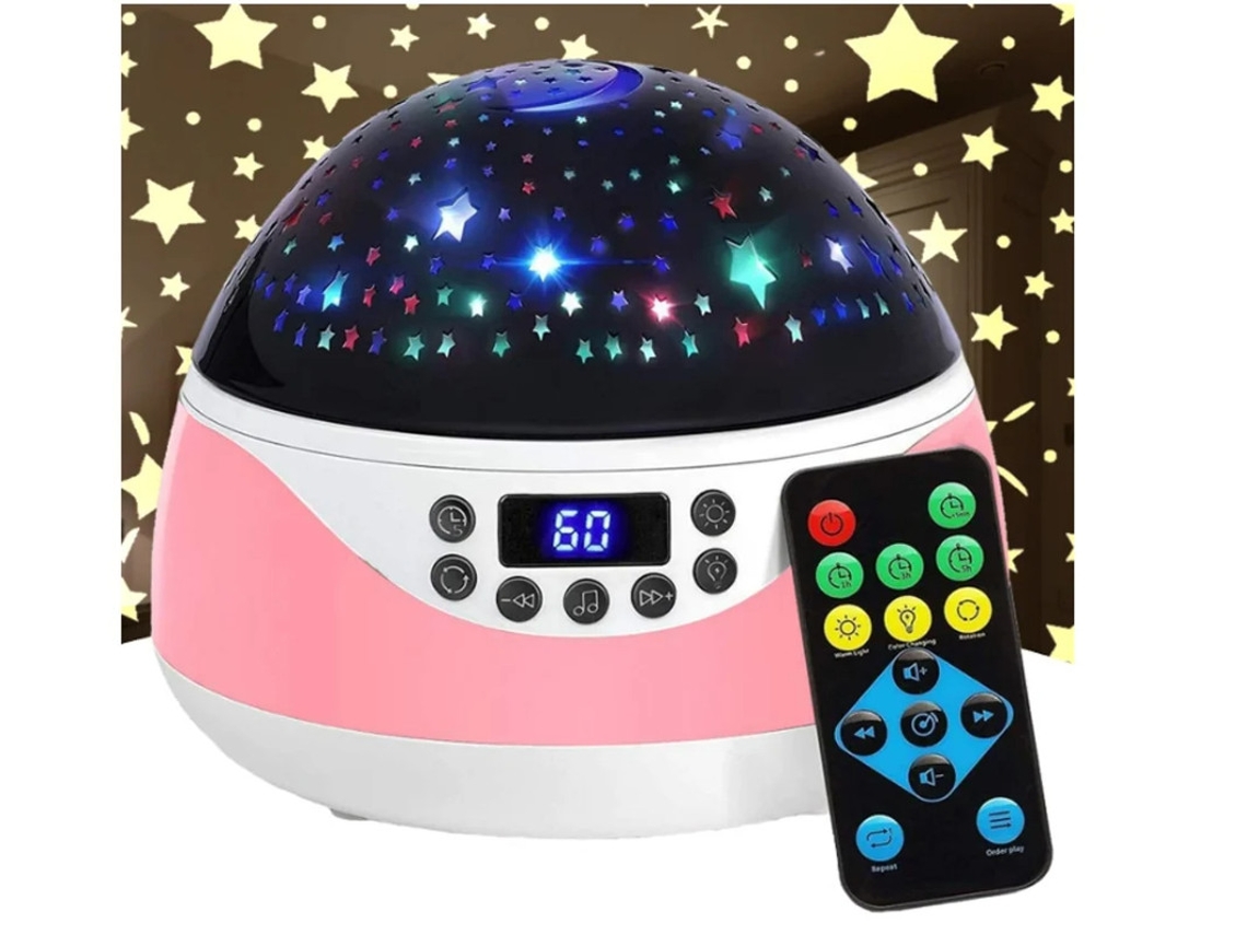 Proyector de estrellas con luz nocturna para niños, con música y temporizador, luz nocturna relajante para dormir con control remoto y proyección de Bestvite.