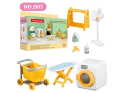 Muebles para casa de muñecas, accesorios para muñecas de la familia Forest, mini lavadora, juego de lavandería, set de regalo Mdug