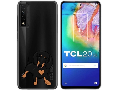 Carcasa TCL 20 5G TUMUNDOSMARTPHONE Dibujos Transparente Perros 04 Multicolor