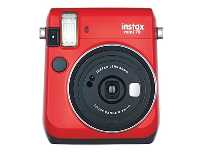 Cámara Instantánea FUJIFILM Instax Mini 70 (Passion Red - Obturación: 1/2 a 1/400 s - 2 Pilas CR2/DL - 62x46mm)