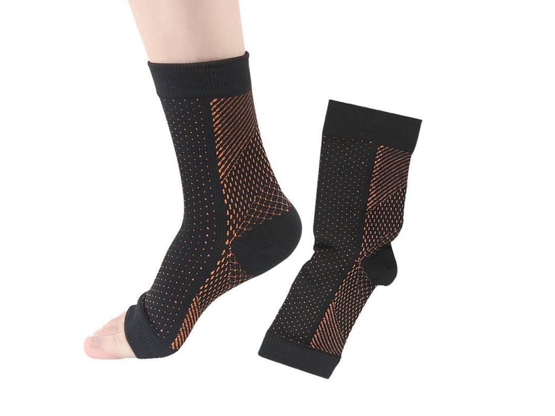 Calcetines de compresión antifatiga Rebe para tobillos, alivian la hinchazón y el dolor en los pies, para hombres y mujeres, Sports Sqc Sm Bronze, 1 par.