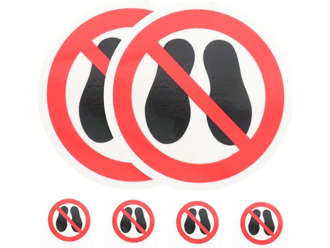 Conjunto De 3 Adesivos ''proibido Pisar'' Para Sinalização De Segurança