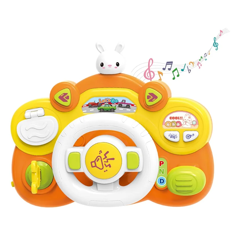 Volante de juguete CHRUI, simulador de conducción con música y luces (naranja)
