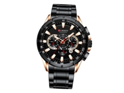 Reloj Curren Hombre Quartz De Negocio Con Caja De Aleación Y Correa De Acero Inoxidable 3 Atm Impermeable
