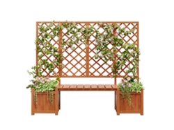 Macetero Con Estructura De Pino Para Jardín Y Patio Trasero, Color Marrón.
