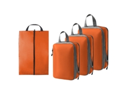 Juego De 4 Piezas, Organizadores De Equipaje De Viaje Expandibles Para Ropa, Ropa Interior Y Zapatos CHRUI Orange