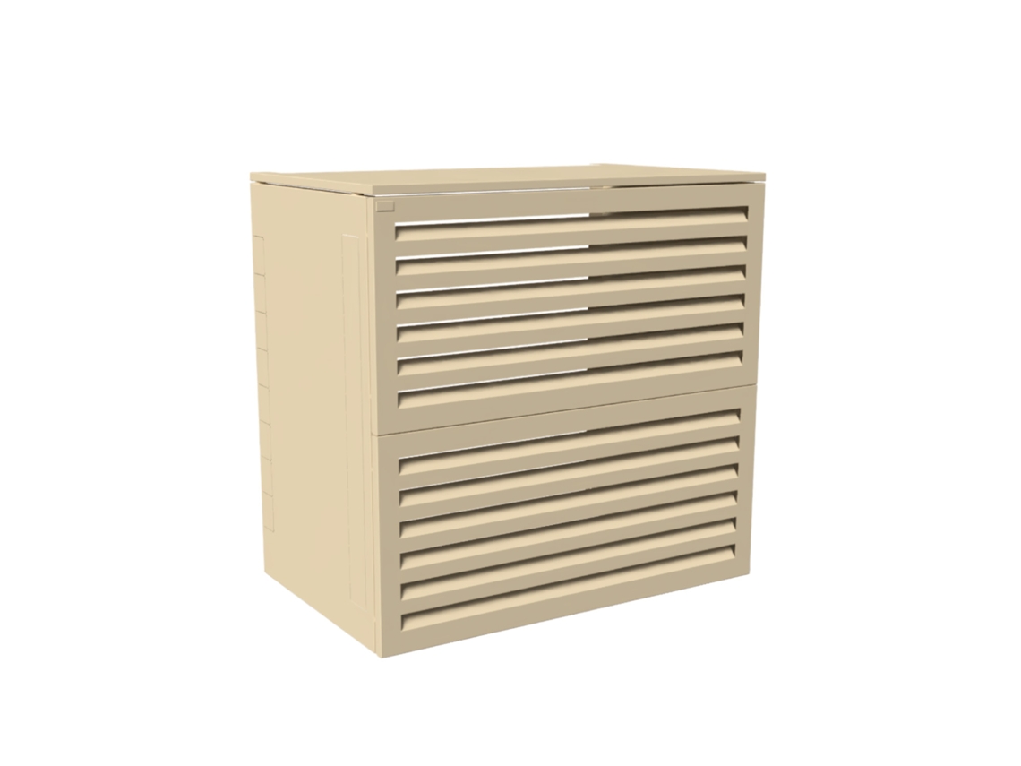 Atole Cubierta Acustica Para Aire Acondicionado Y Bomba De Calor En Aluminio Termolacado - Tamaño 3 : Al. 130 X An. 135 X Pr. 85 Cm – Crema